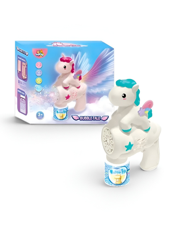 Unicorn Bubble Machine Gun Toy – Automatic Bubble Maker Blaster Turquoise LMI16591.