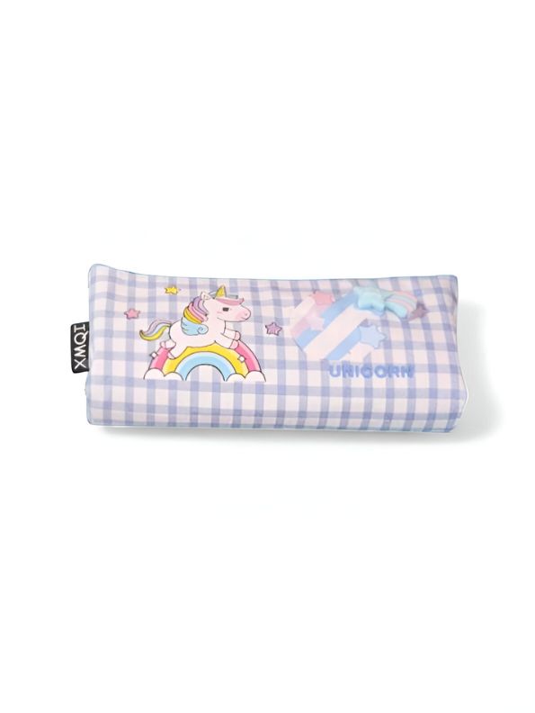 Purple - Unicorn Striped Pouch – Single Chain Soft Pouch | Cute & Durable Zipper Bag for Girls NOV6156.