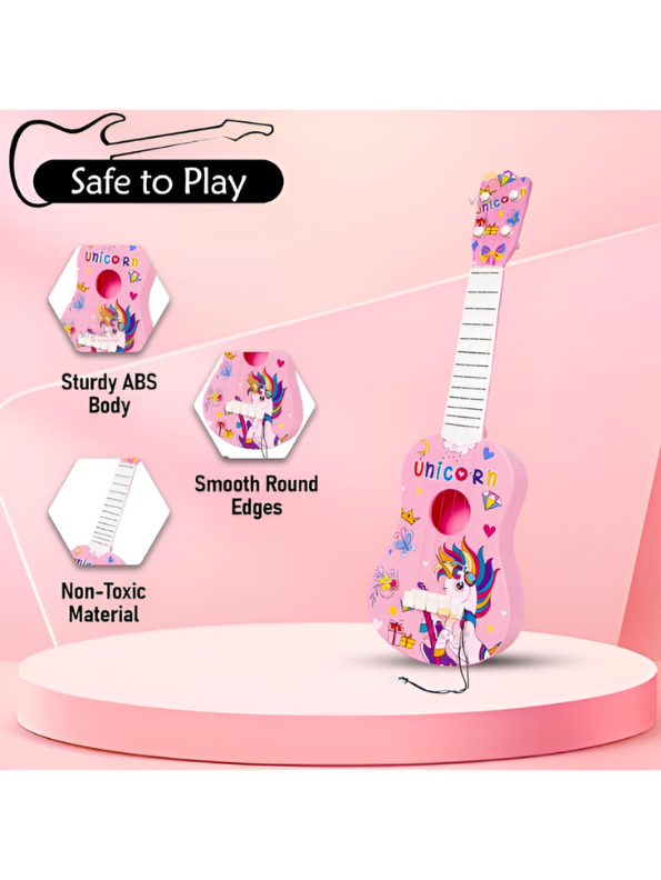 Unicorn Toy Guitar – 4-String Acoustic Beginner Instrument | Educational Musical Toy LMI13346.
