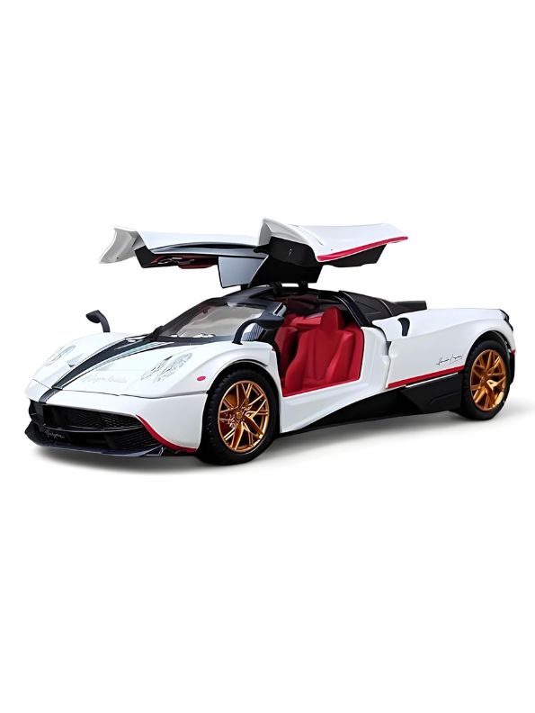 Pagani Huayra Sports Car Diecast Model Scale 1:24 - Pearl White - Acrylic Transparent Display Box