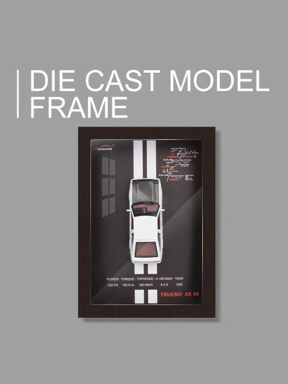 3D Car Frame: Toyota AE86 Sprinter Trueno | 1:32 Model Poster with Acrylic Glass & Frame