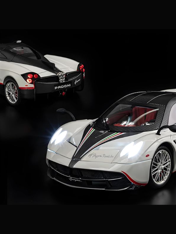 Pagani Huayra Sports Car Diecast Model Scale 1:24 - Pearl White - Acrylic Transparent Display Box