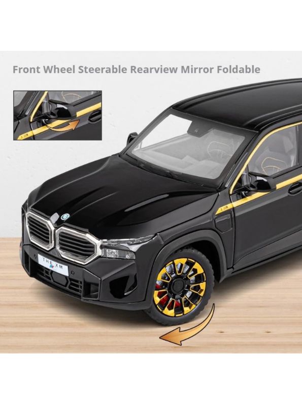 BMW XM Model Diecast Car Scale 1:24 - Obsidian Black - Acrylic Transparent Display Box