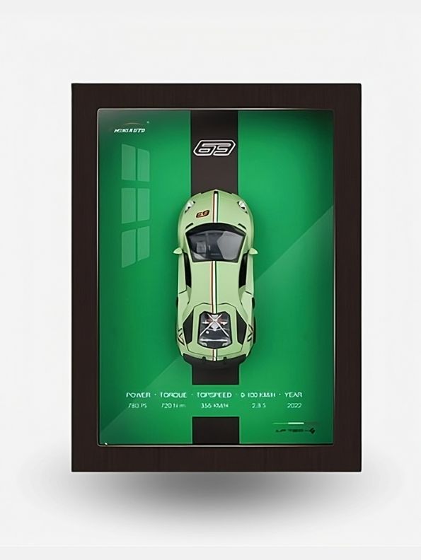 3D Car Frame: Lamborghini Aventador SVJ LP-780-4 | 1:32 Model Poster with Acrylic Glass & Frame