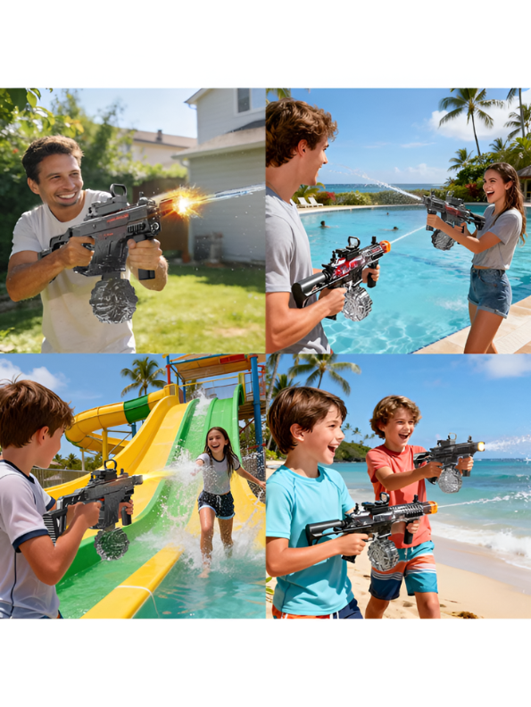 Vector Electric Automatic Water Blaster Gun Toy for Kids & Adults | Rechargeable High Pressure Water Shooter LMI16801