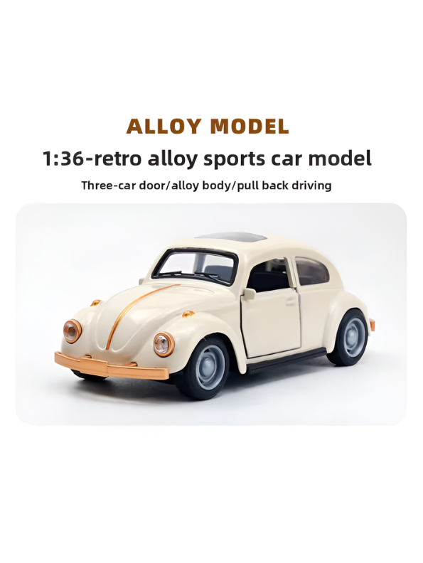 Vintage Beetle Diecast Metal Toy Car 1:36 Scale TV4625.