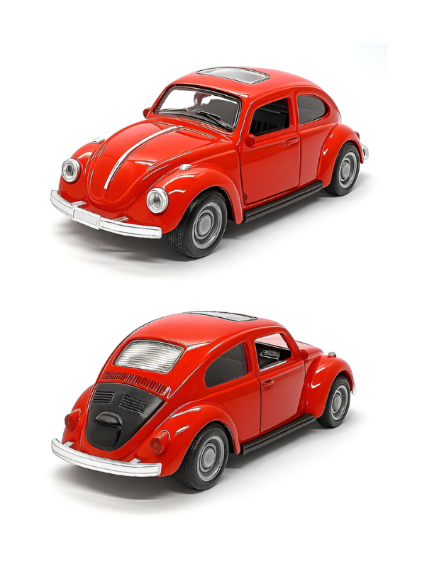 Vintage Beetle Diecast Metal Toy Car 1:36 Scale Red TV4625.