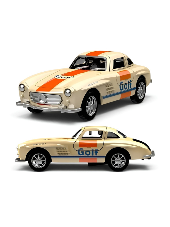 Vintage Mercedes-Benz 300 SL Gullwing Diecast Model Car 1:36 Scale Classic Collectible Car Yellow TV7294.