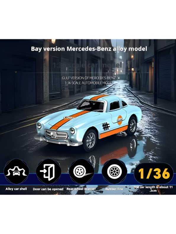 Vintage Mercedes-Benz 300 SL Gullwing Diecast Model Car 1:36 Scale Classic Collectible Car TV7294.