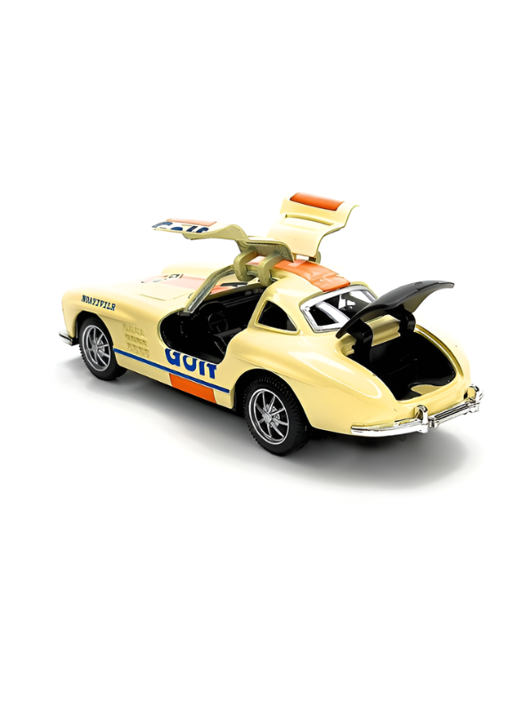 Vintage Mercedes-Benz 300 SL Gullwing Diecast Model Car 1:36 Scale Classic Collectible Car Yellow TV7294.