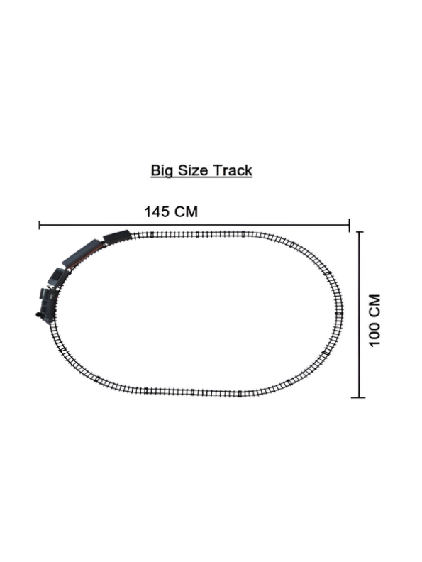 Vintage Remote Control Steam Train Set with Tracks – Battery Operated Toy Train with Locomotive Engine, Cargo Car, and 15-Piece Circular Track for Kids LMI16767
