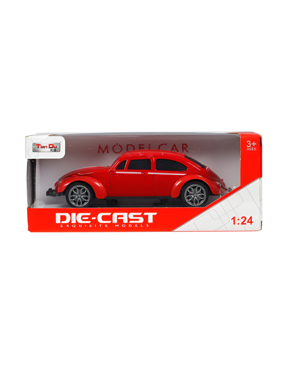 Vintage Volkswagen Beetle Diecast Model Car 1:24 Scale Retro Classic Collectible Car Pink TV7331.