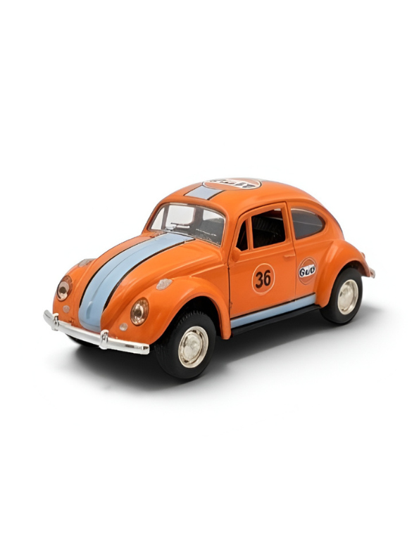 Pack Of 2 Vintage Volkswagen Beetle Diecast Model Car 1:36 Gulf Racing Livery Collectible Metal Miniature TV7260
