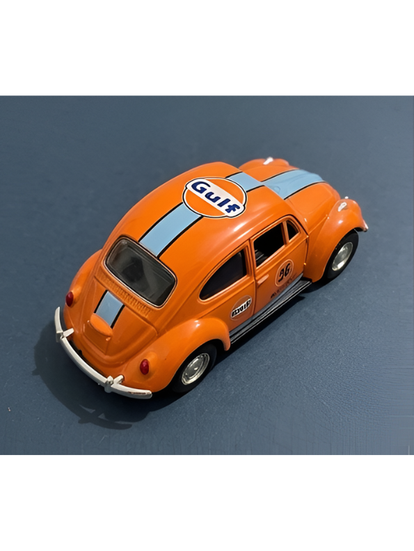 Pack Of 2 Vintage Volkswagen Beetle Diecast Model Car 1:36 Gulf Racing Livery Collectible Metal Miniature TV7260