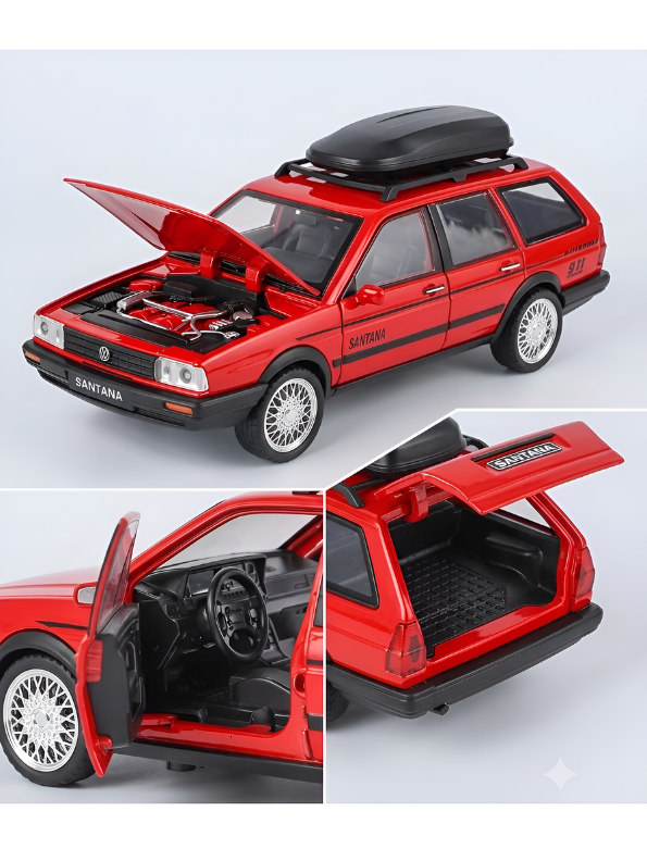 Volkswagen Santana Variant Estate Wagon 1:32 Scale Diecast Model |  Red Premium Alloy Metal Miniature Collectible Car Toy TV6279.