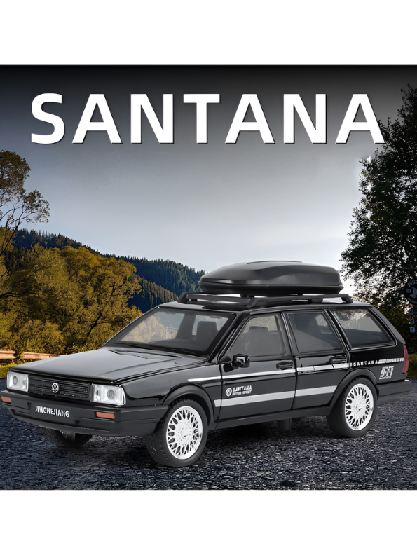 Volkswagen Santana Variant Estate Wagon 1:32 Scale Diecast Model | Black Premium Alloy Metal Miniature Collectible Car Toy TV6279.