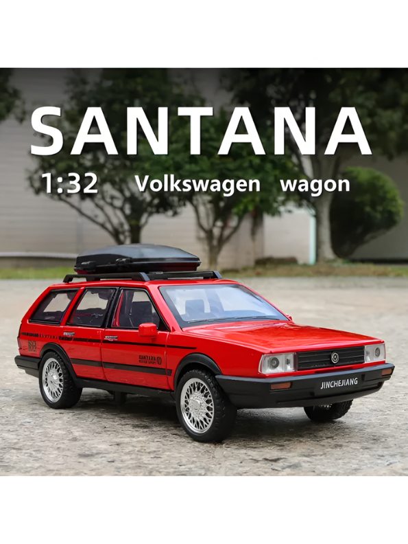 Volkswagen Santana Variant Estate Wagon 1:32 Scale Diecast Model |  Red Premium Alloy Metal Miniature Collectible Car Toy TV6279.