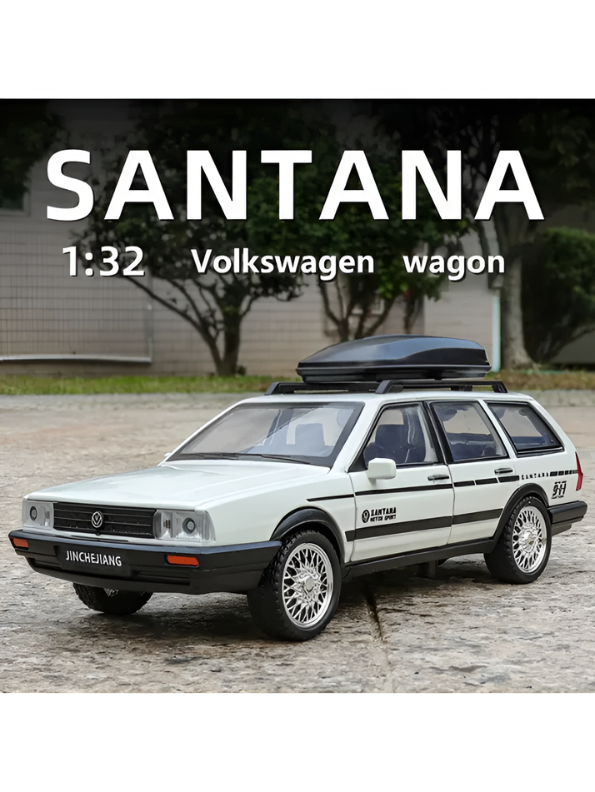 Volkswagen Santana Variant Estate Wagon 1:32 Scale Diecast Model | White Premium Alloy Metal Miniature Collectible Car Toy TV6279.