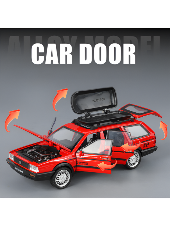 Volkswagen Santana Variant Estate Wagon 1:32 Scale Diecast Model |  Red Premium Alloy Metal Miniature Collectible Car Toy TV6279.