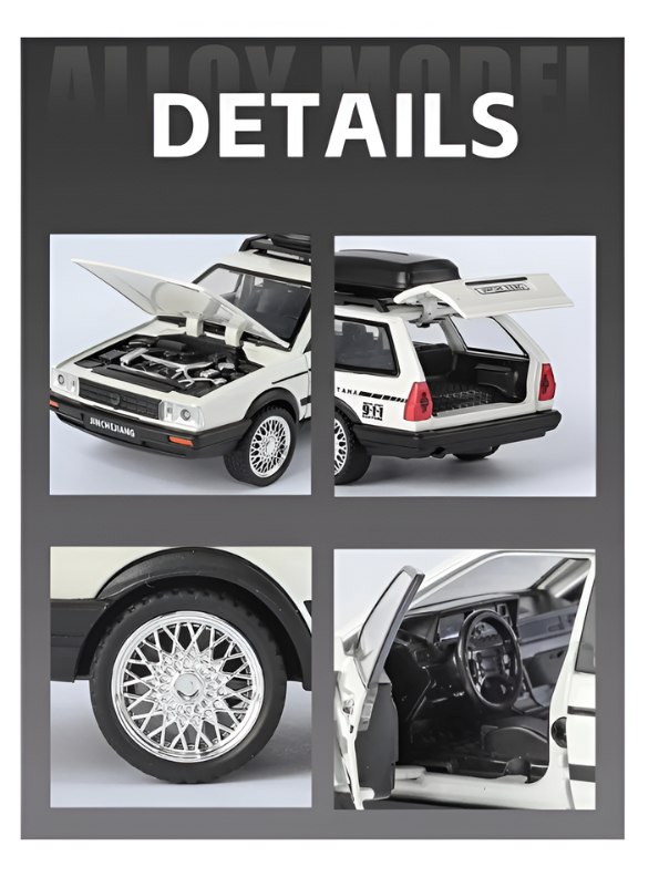 Volkswagen Santana Variant Estate Wagon 1:32 Scale Diecast Model | White Premium Alloy Metal Miniature Collectible Car Toy TV6279.