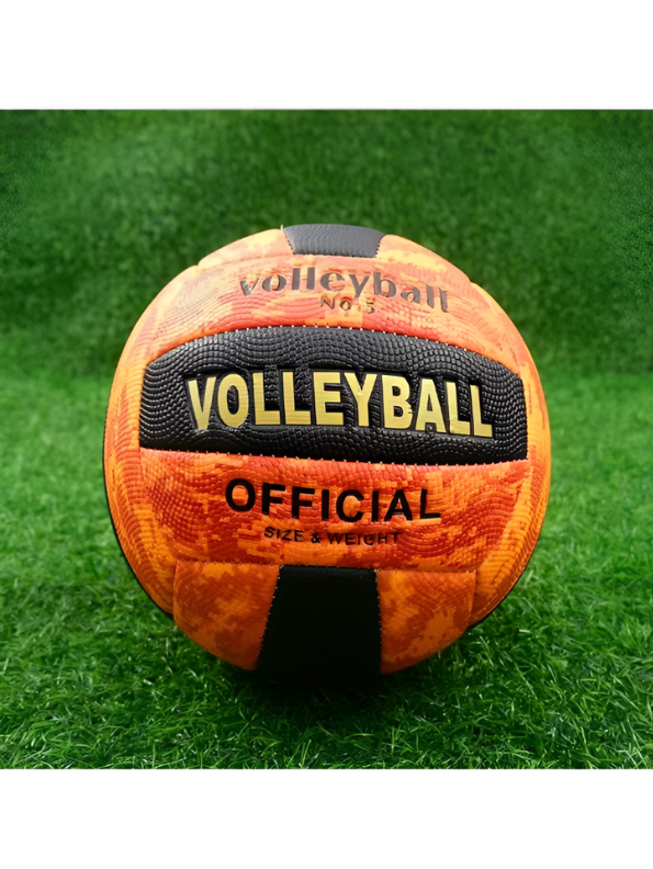 Volleyball Official Size 5 – High-Contrast Orange & Black Camo Design | Durable Indoor & Outdoor Volleyball LMI13143.