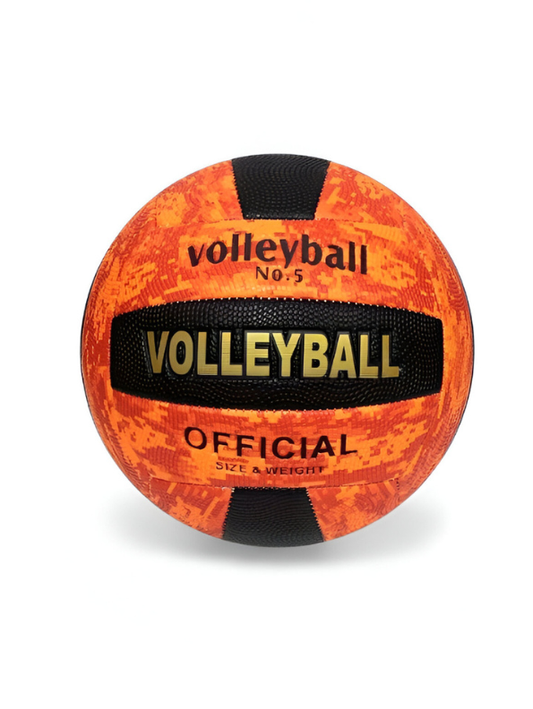 Volleyball Official Size 5 – High-Contrast Orange & Black Camo Design | Durable Indoor & Outdoor Volleyball LMI13143.