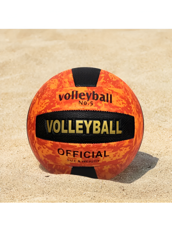 Volleyball Official Size 5 – High-Contrast Orange & Black Camo Design | Durable Indoor & Outdoor Volleyball LMI13143.