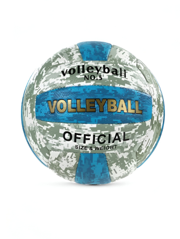 Volleyball Official Size 5 – High-Contrast Grey & Blue Camo Design | Durable Indoor & Outdoor Volleyball LMI13143.
