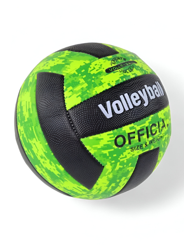 Volleyball Official Size 5 – High-Contrast Green & Black Camo Design | Durable Indoor & Outdoor Volleyball LMI13143.
