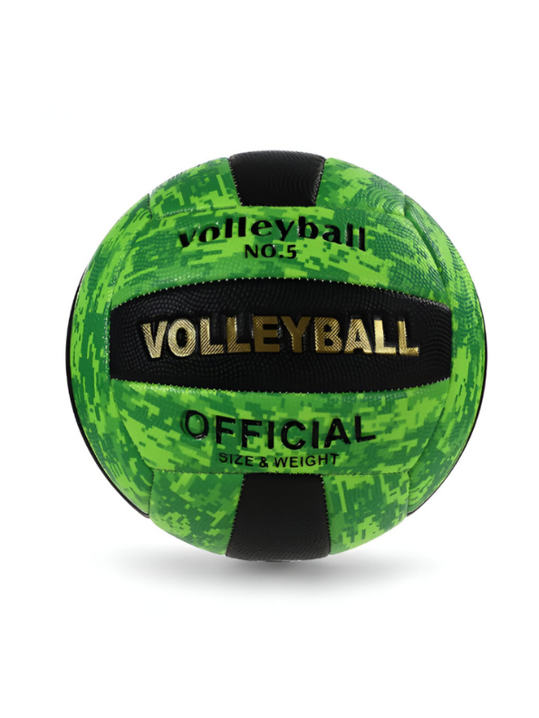 Volleyball Official Size 5 – High-Contrast Green & Black Camo Design | Durable Indoor & Outdoor Volleyball LMI13143.