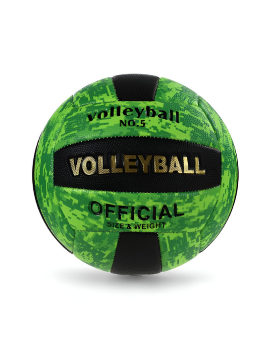 Volleyball Official Size 5 – High-Contrast Green & Black Camo Design | Durable Indoor & Outdoor Volleyball LMI13143.