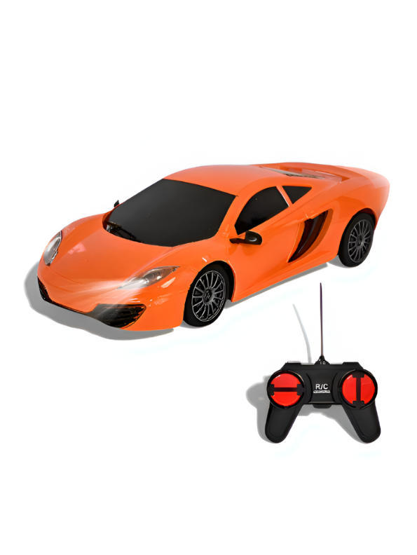 VoltDrift RC – RC Racing Sports Car for Kids, High-Speed Electric GReddy Racing Series Toy with Rechargeable Battery Orange LMI8885.