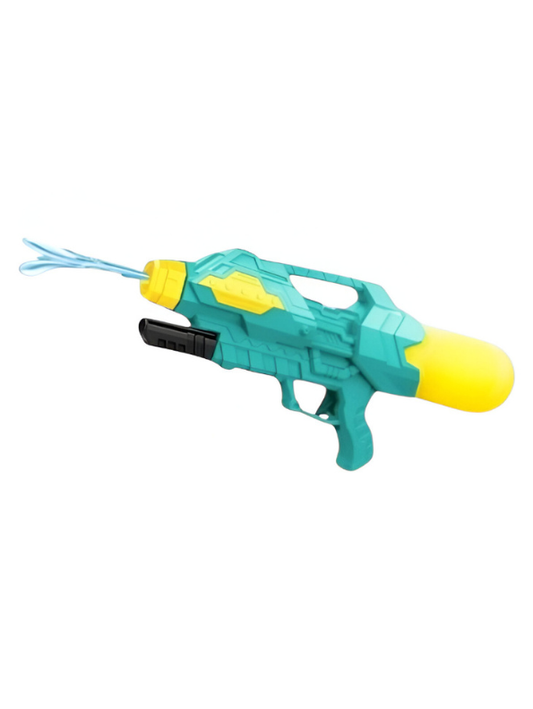 High-Capacity Gatling Water Gun Blaster – Rapid-Fire Pump-Action Squirt Gun with 460ML Tank, 35ft Long-Range Summer Water Toy (Blue/Yellow) LMI12030