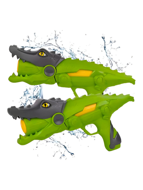 Crocodile Animal Water Gun Blaster – Fun Alligator Design Squirt Gun for Toddlers & Kids, Easy-Grip Summer Toy for Pool, Beach & Backyard (Green/Black) LMI11826