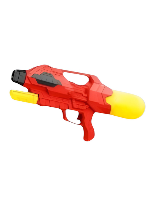 High-Capacity Gatling Water Gun Blaster – Rapid-Fire Pump-Action Squirt Gun with 460ML Tank, 35ft Long-Range Summer Water Toy (Red/Yellow) LMI12030