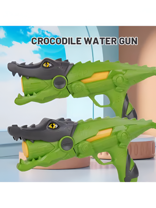Crocodile Animal Water Gun Blaster – Fun Alligator Design Squirt Gun for Toddlers & Kids, Easy-Grip Summer Toy for Pool, Beach & Backyard (Green/Black) LMI11826