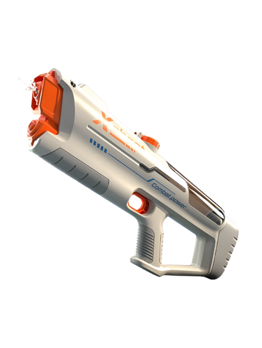 Grey Futuristic Electric Water Gun – High-Velocity Automatic Water Blaster Toy for Kids & Adults – Rapid Fire Summer Pool & Beach Fun LMI15427