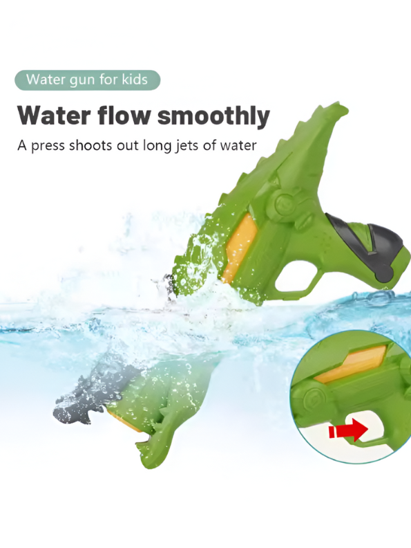 Crocodile Animal Water Gun Blaster – Fun Alligator Design Squirt Gun for Toddlers & Kids, Easy-Grip Summer Toy for Pool, Beach & Backyard (Green/Black) LMI11826