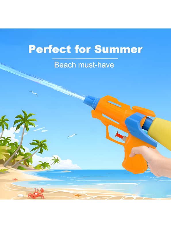 Orange - Powerful Water Soaker for Kids – Lightweight Plastic Squirt Pistol, Easy-to-Fill Water Blaster for Outdoor Summer Fun, Pool Games & Party Favors LMI14366