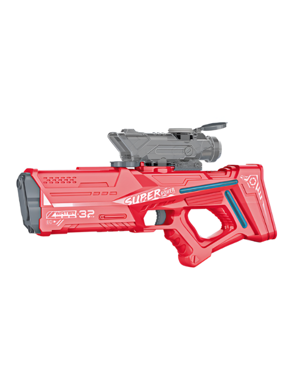 Red AquaBlaster X10 - Electric Water Gun with Automatic Water Absorption, 10m Long Range Squirt Gun LMI11394