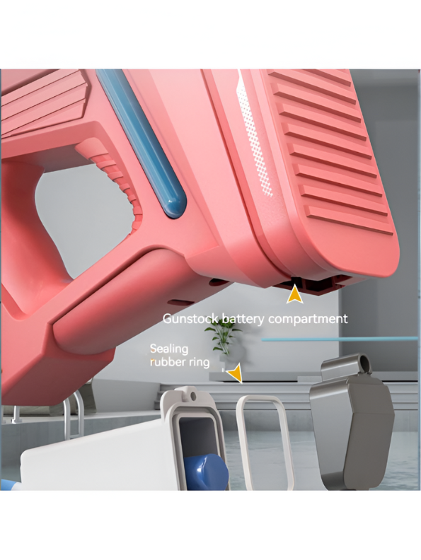 Red AquaBlaster X10 - Electric Water Gun with Automatic Water Absorption, 10m Long Range Squirt Gun LMI11394