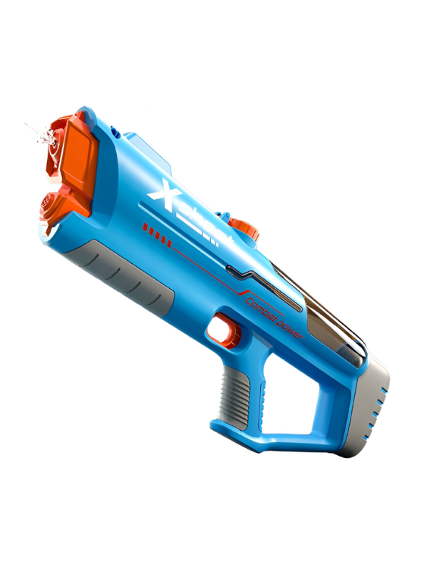 Blue Futuristic Electric Water Gun – High-Velocity Automatic Water Blaster Toy for Kids & Adults – Rapid Fire Summer Pool & Beach Fun LMI15427