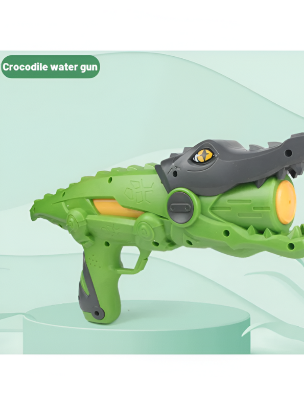 Crocodile Animal Water Gun Blaster – Fun Alligator Design Squirt Gun for Toddlers & Kids, Easy-Grip Summer Toy for Pool, Beach & Backyard (Green/Black) LMI11826