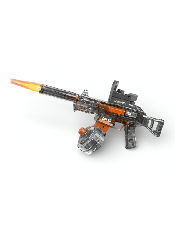 Grey UMP45 HydroBlast - Electric UMP45 Water Gun Pichkari – High-Pressure Powerful Water Squirt Gun with LED Cap for Summer Fun LMI14283