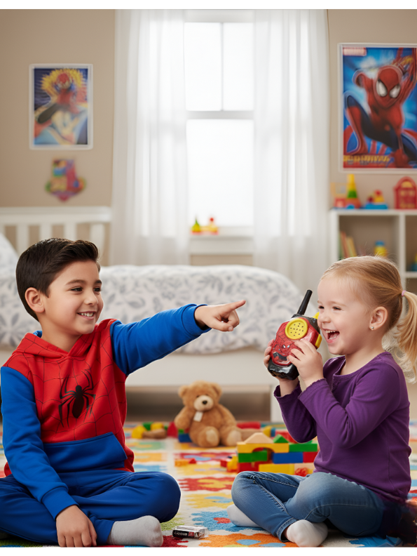 Spider-Man Walkie Talkies for Kids, 2-Way Radios with Batteries Included, 2-Player Communication Toy System for Boys & Girls Ages 5+ LMI9431