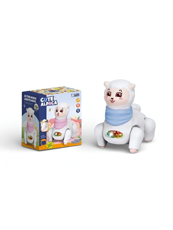 Walking Alpaca Toy with Music & LED Lights, USB Rechargeable MD2982.