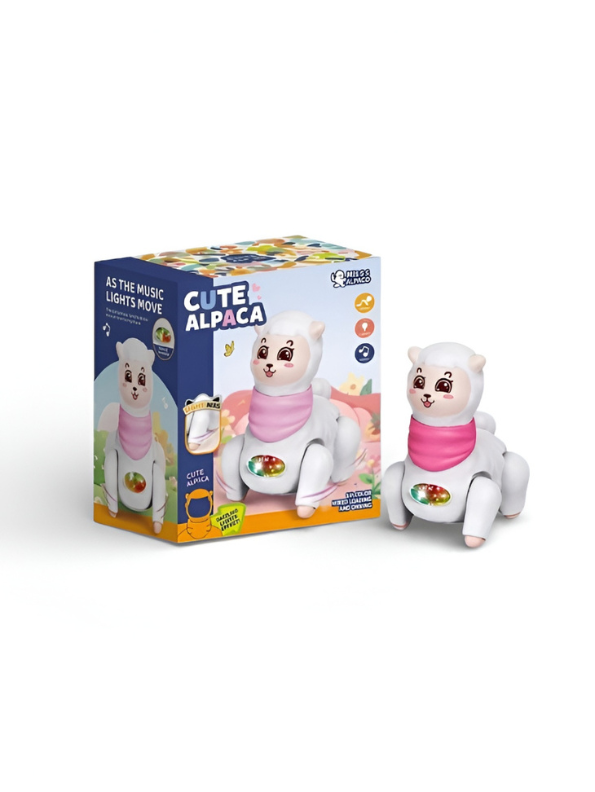Walking Alpaca Toy with Music & LED Lights, USB Rechargeable MD2982.