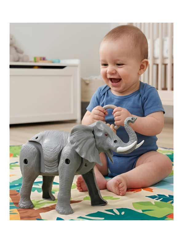 Walking Elephant Toy – Battery Operated Walking Elephant Toy with Realistic Sounds LMI14073.