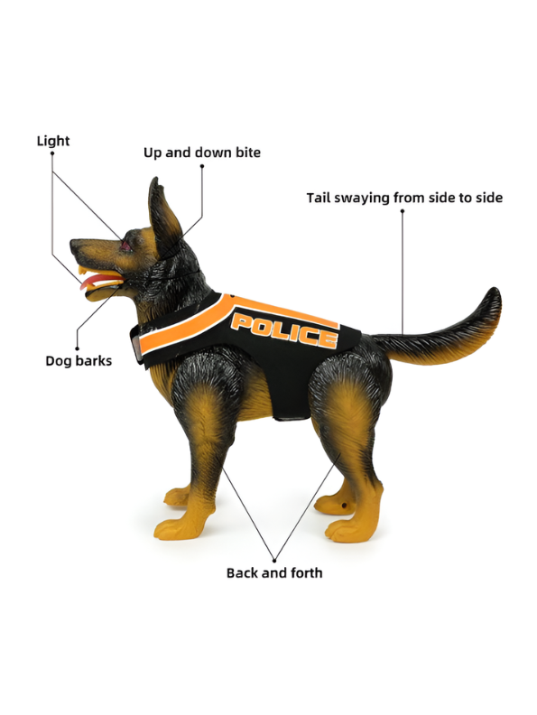 Walking German Shepherd Police Dog Toy – Battery Operated with Barking Sound TV6796.