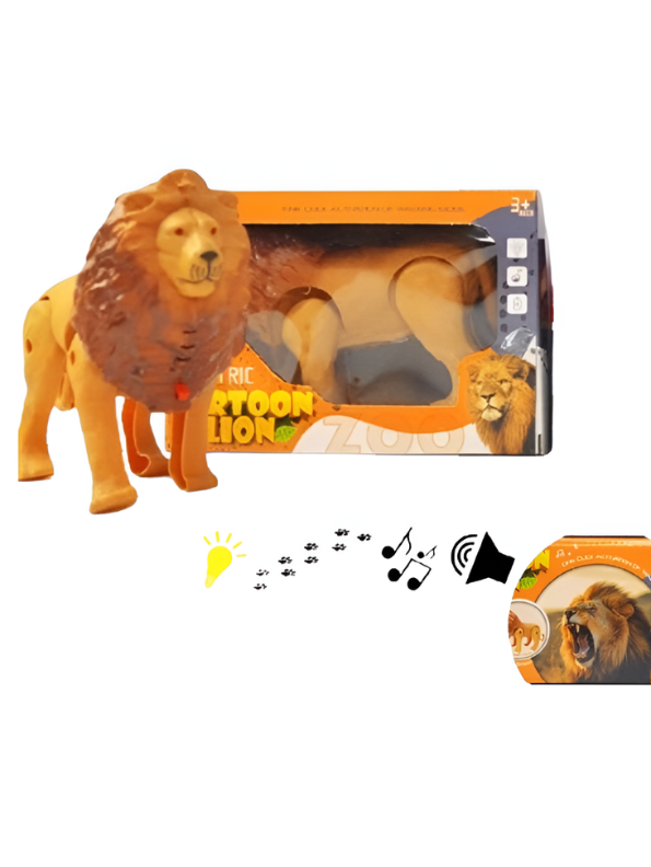Walking Lion Toy with Roaring Sound & LED Lights LMI14072.